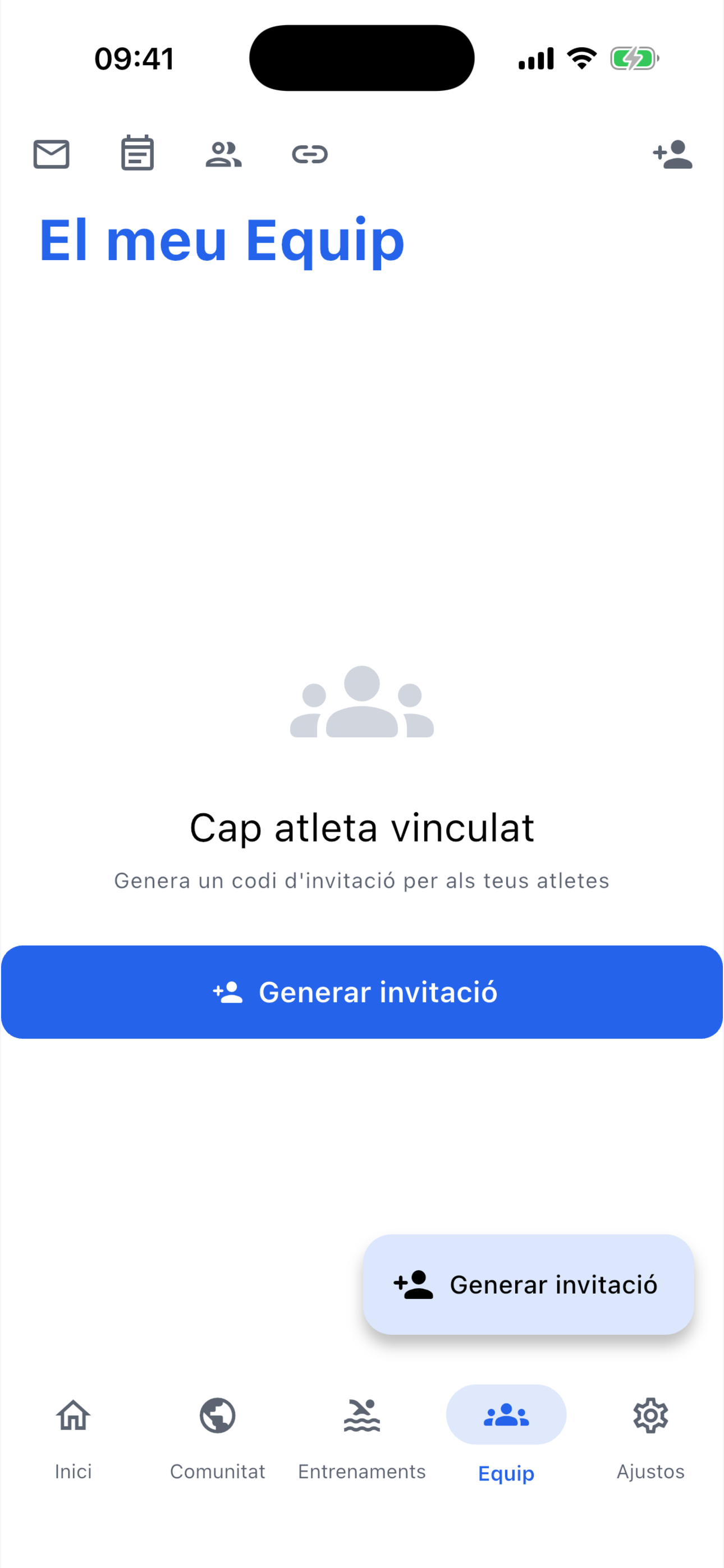 Pantalla d'eines de coaching de Paceva